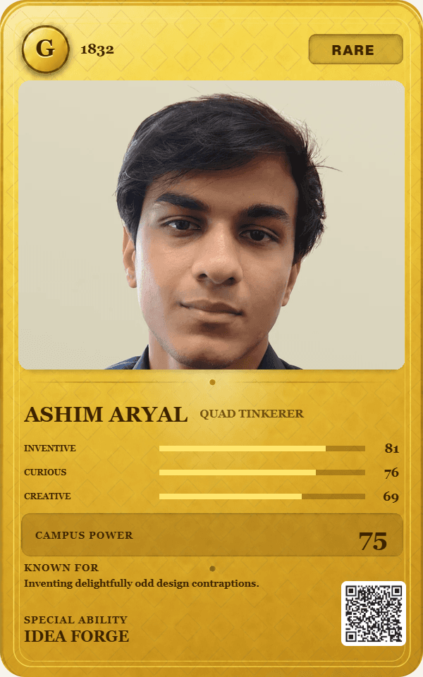 Ashim Aryal trading card made with CardifyBooth